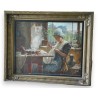 Paintings | Oil on canvas: ‘Young Woman Sewing’ by Moinat SA  – Antiques and home décor