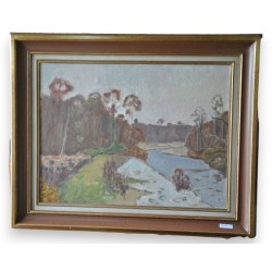 Huile sur toile \"l\'Aubonne\" signé CHINET