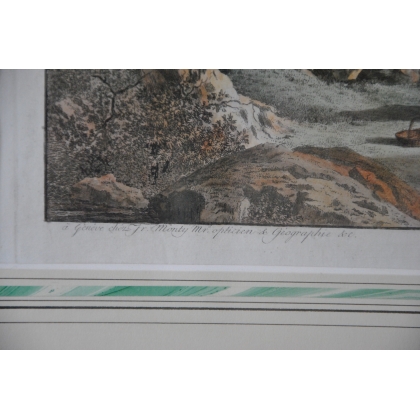 Engraving ‘View of the Chamouni Valley’ by Moinat SA – Antiques and decorative items – Engravings, lithographs