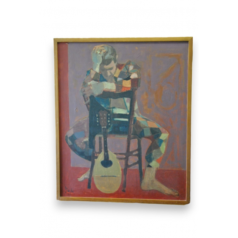 Paintings | Oil on canvas, ‘L’Arlequin’, signed Moinat SA  – Antiques and home décor
