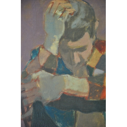 Paintings | Oil on canvas, ‘L’Arlequin’, signed Moinat SA  – Antiques and home décor