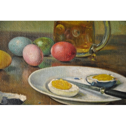 Paintings | Oil on canvas: ‘Easter Still Life’ by Moinat SA  – Antiques and home décor