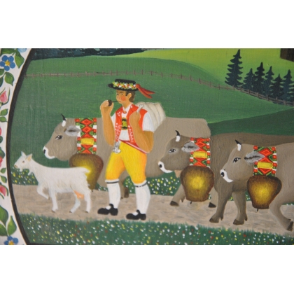 Paintings | Fond de Seille – Oil on wood "Bödeli Moinat SA – Antiques and home décor"