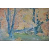 Watercolour painting ‘House in a Forest’, signed on Moinat SA – Antiques and decorative arts – Gouaches, watercolours, pastels