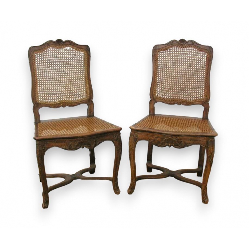 Pair of Régence carved chairs.