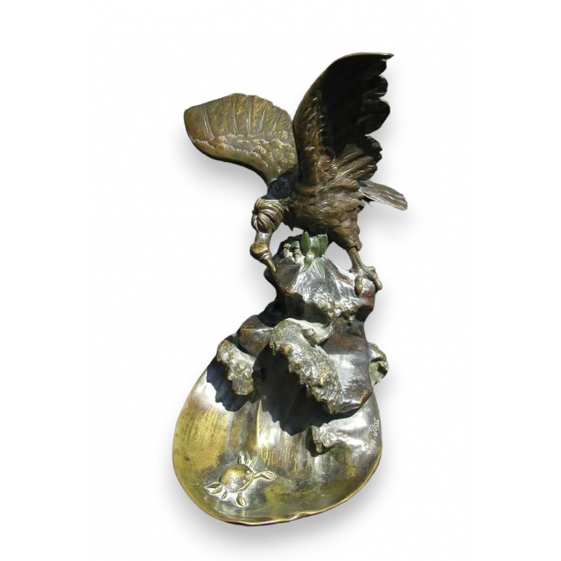 Bronze de "Condor et crabe", signé POTET.