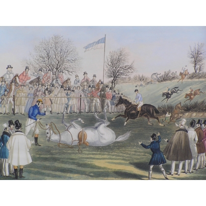 Gravure "St Albans Steeple chase",  sur Moinat SA  - Antiquités décoration -  Gravures, Lithos