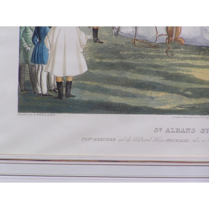 Gravure "St Albans Steeple chase",  sur Moinat SA  - Antiquités décoration -  Gravures, Lithos