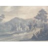 Engraving ‘One Mile From Gretna’, painted on Moinat SA – Antiques and decorative items – Engravings, lithographs