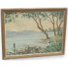 Paintings | Painting entitled ‘Landscape and Lakeside’ by Moinat SA  – Antiques and home décor