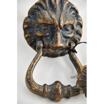 "Lion's Head" door knocker in burnished brass at  Moinat SA  - Antiques and home décor