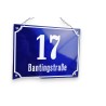 Blue enamelled street sign featuring  Moinat SA  - Antiques and decorative items