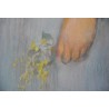 Pastel "Jeune fille en robe bleue"  sur Moinat SA  - Antiquités décoration -  Gouaches, Aquarelles, Pastels
