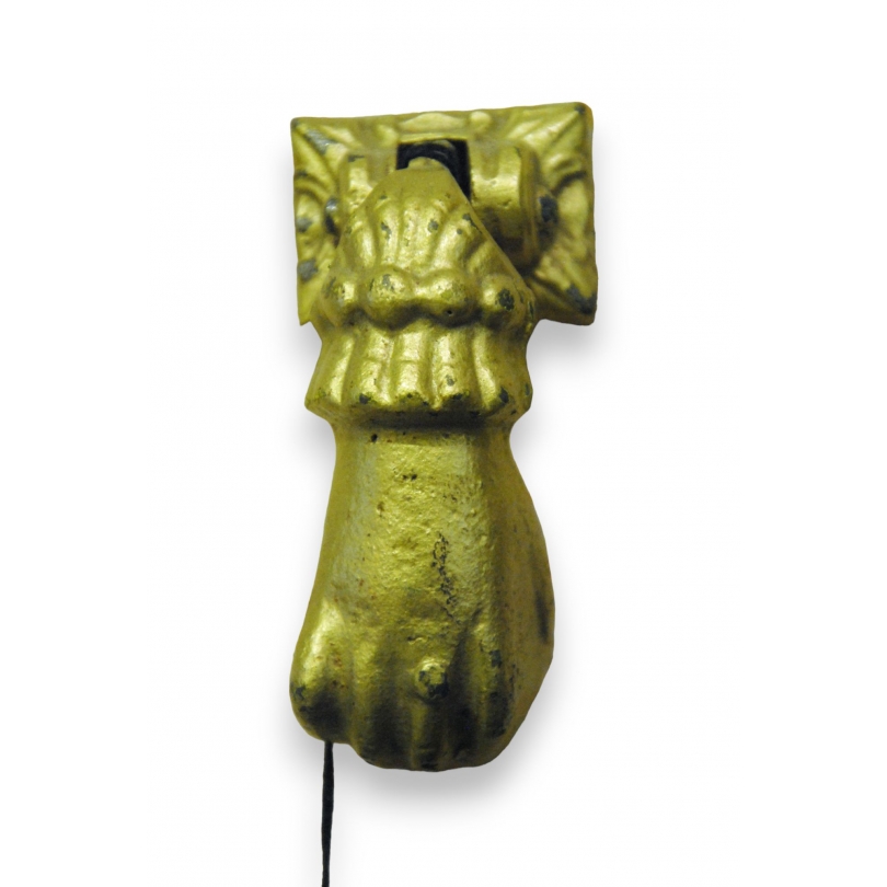 ‘Hand’ door knocker in gilded cast iron at  Moinat SA  - Antiques and home décor