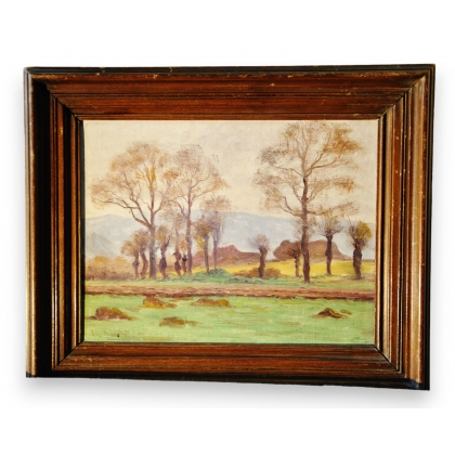 Tableau \"Plaine aux Rocailles\" signé Eug MORIAUD