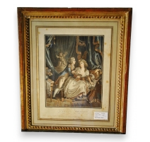 Gravure "L'amant pressant" de HUET