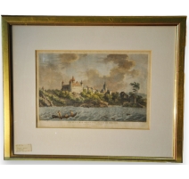 Gravure "Vue de la ville d'Estavayer,