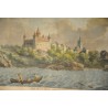 Engraving: ‘View of the town of Estavayer’, by Moinat SA – Antiques and decorative items – Engravings, lithographs