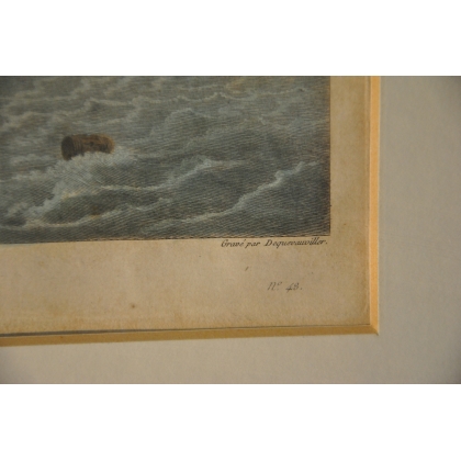 Engraving: ‘View of the town of Estavayer’, by Moinat SA – Antiques and decorative items – Engravings, lithographs