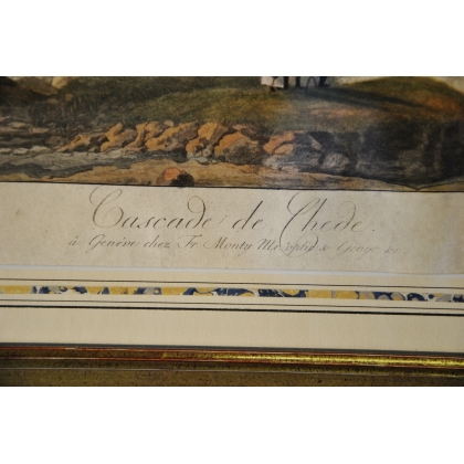 Engraving ‘La Cascade de Chede’ by D’ALBE on Moinat SA – Antiques and decorative items – Engravings, lithographs