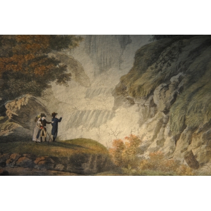 Engraving ‘La Cascade de Chede’ by D’ALBE on Moinat SA – Antiques and decorative items – Engravings, lithographs