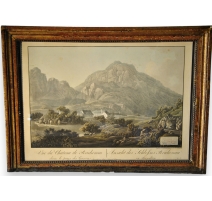 Gravure "Vue du Château de Reichenau