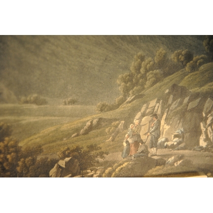 Engraving: ‘View of Reichenau Castle’ by Moinat SA – Antiques and decorative items – Engravings, lithographs
