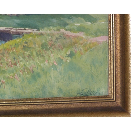 Aquarelle en papier "Paysage, montagnes  sur Moinat SA  - Antiquités décoration -  Gouaches, Aquarelles, Pastels