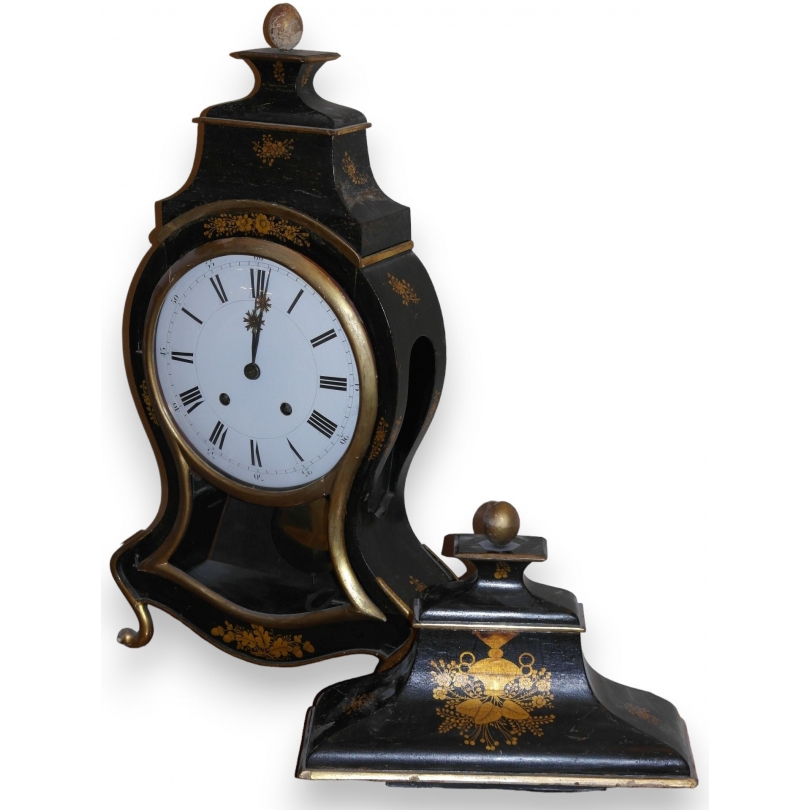 Black-lacquered Neuchâtel clock by Moinat SA – Antiques and home décor
