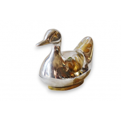  Boîte "canard" argenté sur  Moinat SA  - Antiquités décoration