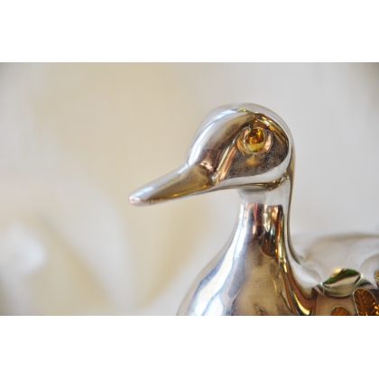  Boîte "canard" argenté sur  Moinat SA  - Antiquités décoration