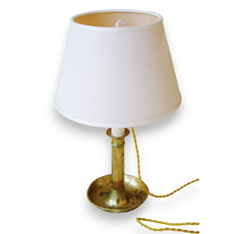  Lampe bougeoir en laiton avec abat-jour sur  Moinat SA  - Antiquités décoration