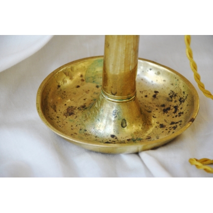  Lampe bougeoir en laiton avec abat-jour sur  Moinat SA  - Antiquités décoration