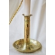 Lampe bougeoir en laiton avec abat-jour
