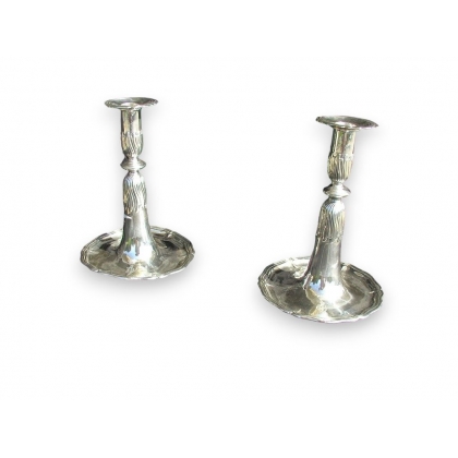 Pair of "Trompette" candlesticks. Available from Moinat SA – Antiques and home décor