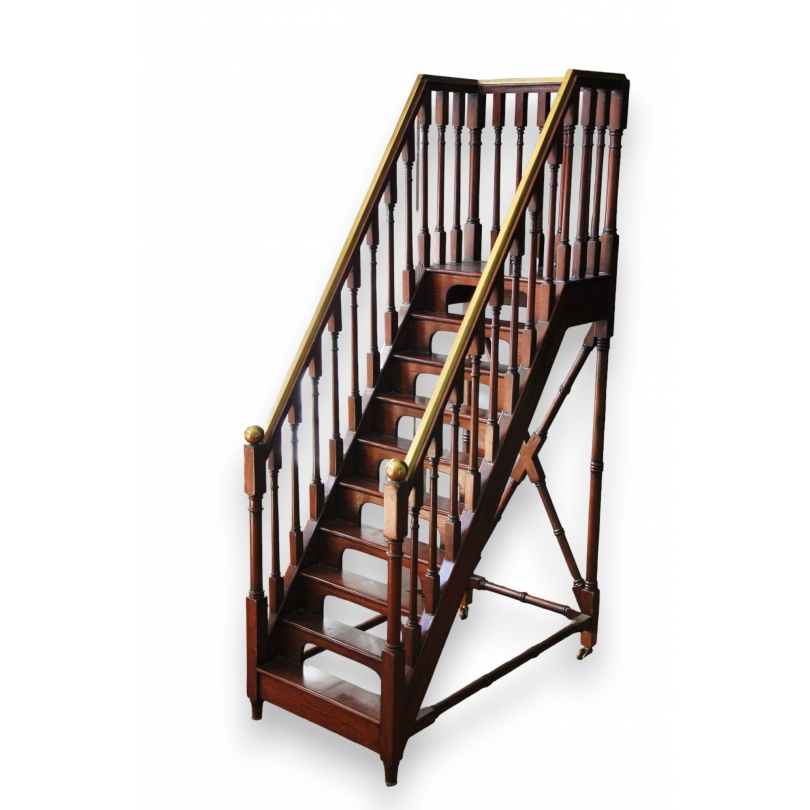 Decorative mahogany and brass staircase at  Moinat SA  - Antiques and home décor