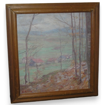 Tableau \"Jura en automne\", signé L.