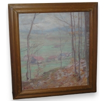 Tableau "Jura en automne", signé L.