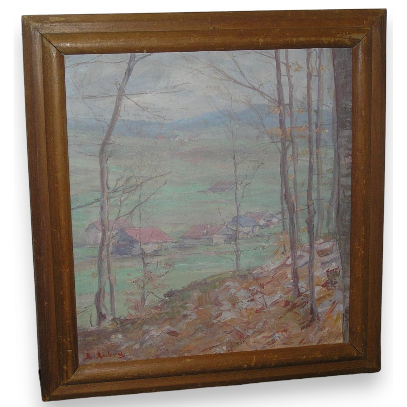 Tableau "Jura en automne", signé L.