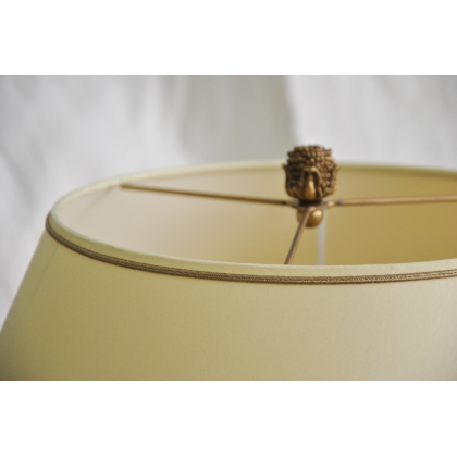 Yellow porcelain lamp with metal fittings  Moinat SA  - Antiques and home décor