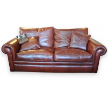 Canapé "GARRICK" en cuir brun