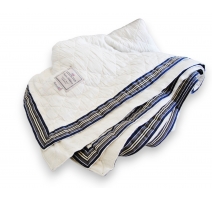 Plaid Lexington blanc avec lignes bleues