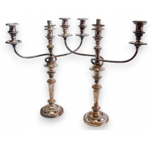 Paire de chandeliers anglais en métal