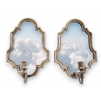 Pair of Louis-style mirror wall lights from  Moinat SA  - Antiques and home décor