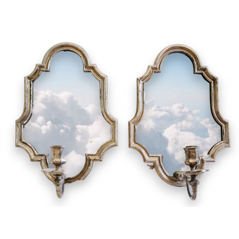 Pair of Louis-style mirror wall lights from  Moinat SA  - Antiques and home décor