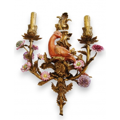 "Parrot" wall light, right-hand version, 2 lights, by Moinat SA – Antiques and home décor