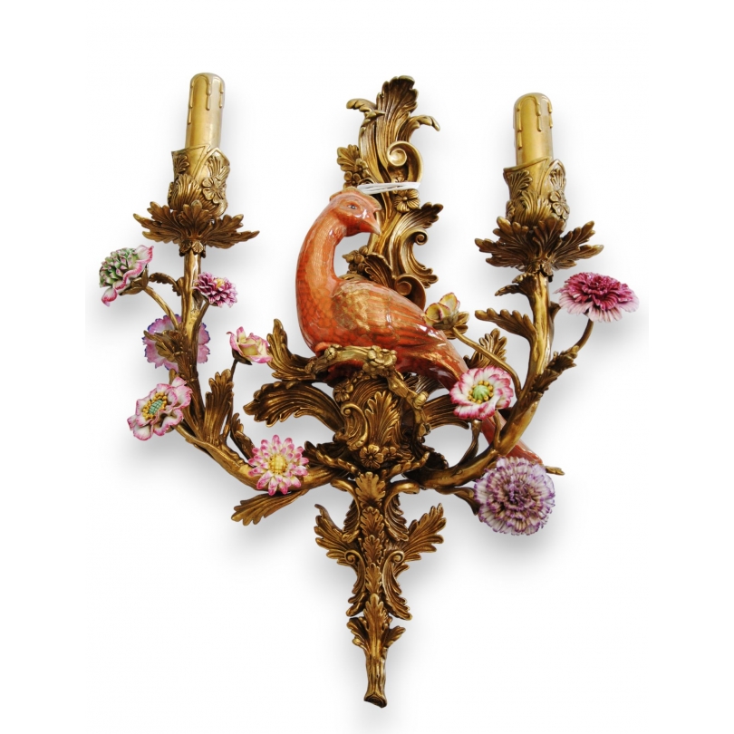 "Parrot" wall light, right-hand version, 2 lights, by Moinat SA – Antiques and home décor