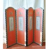 Pink 4-panel folding screen by Moinat SA – Antiques and home décor