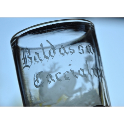  Verre en cristal taillé décor Cerf sur  Moinat SA  - Antiquités décoration