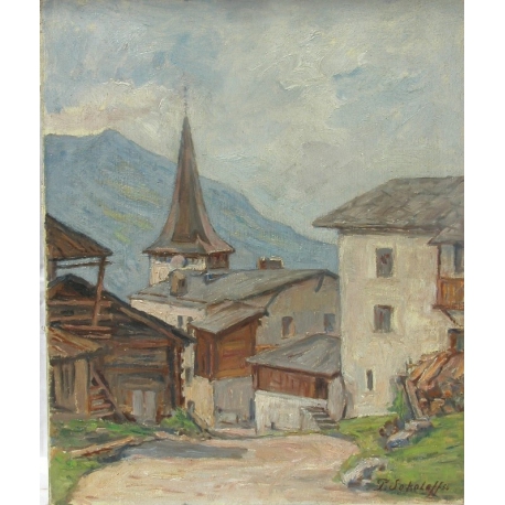 Paintings | Painting entitled ‘St-Luc’. SOKOLOFF. Moinat SA  – Antiques and home décor